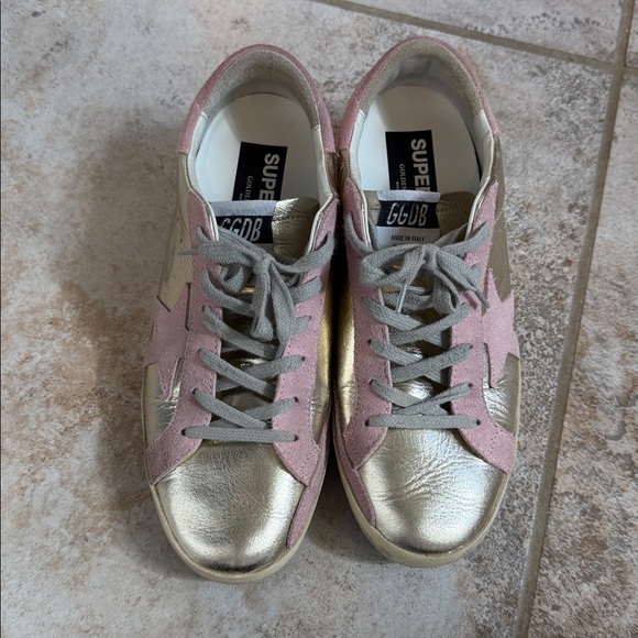 Golden Goose Gold and Pink Star Sneakers - Picture 2 of 14